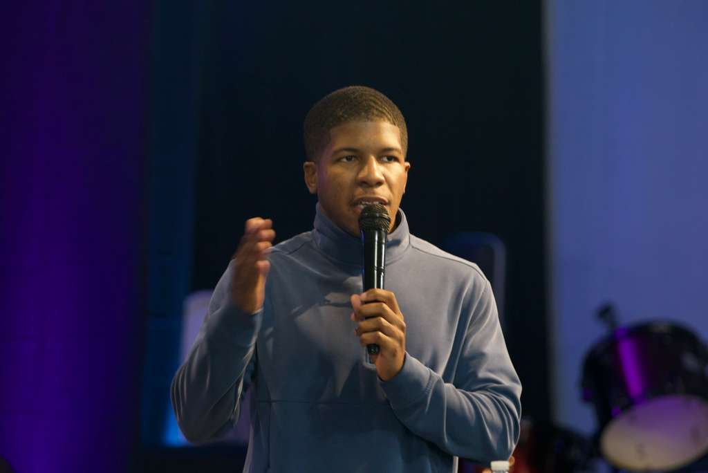 Young preacher delivering the Word